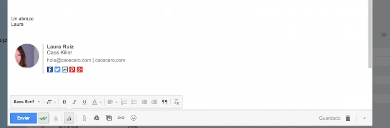 Firma en email con wisestamp