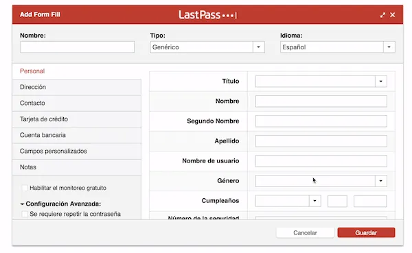Cómo crear formularios en Last Pass